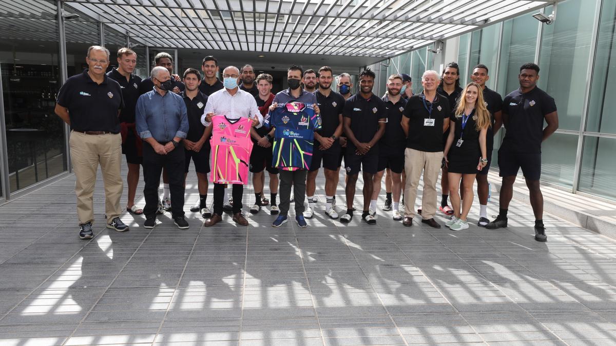 Un momento de la presentación del torneo de rugby, esta mañana en Elche