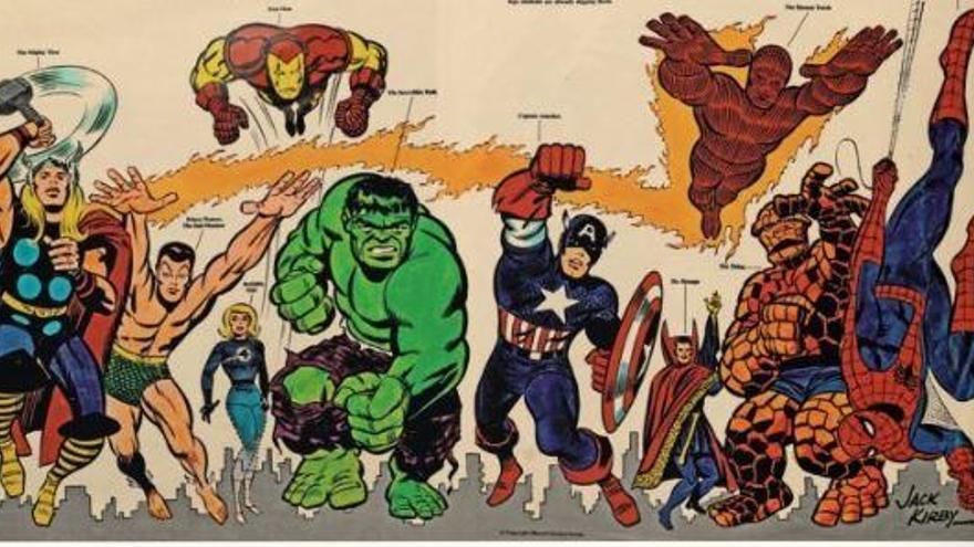 Los principales superhéroes de Marvel, dibujados por el &#039;rey&#039; de las viñetas: Jack Kirby.