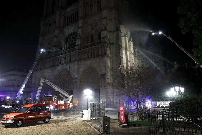 Incendio en la Catedral de Nôtre Dame