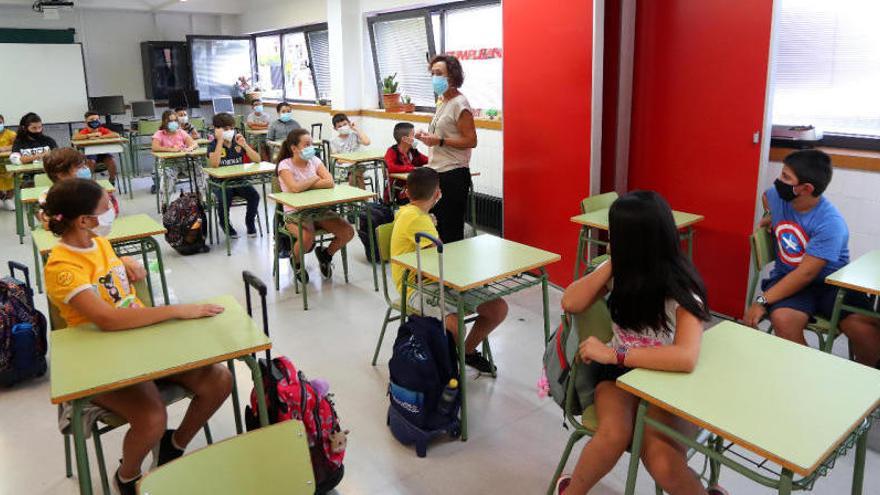 Alumnes d&#039;una escola valenciana que han començat el curs el 7 de setembre.