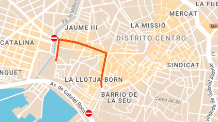 Calles cortadas y desvío de líneas de bus este lunes en Palma por la manifestación contra la Cumbre Turística de la Unión Europea