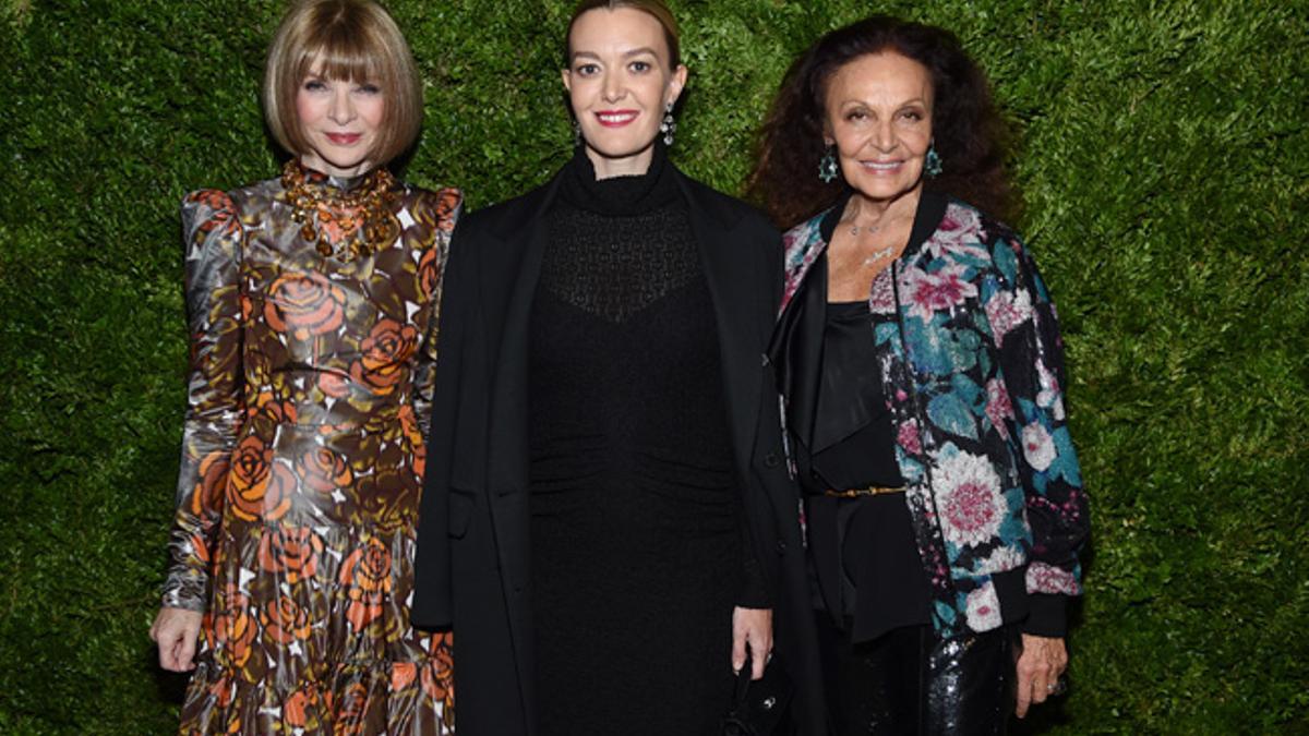 Marta Ortega de Zara junto a Anna Wintour y Diane von Furstenberg