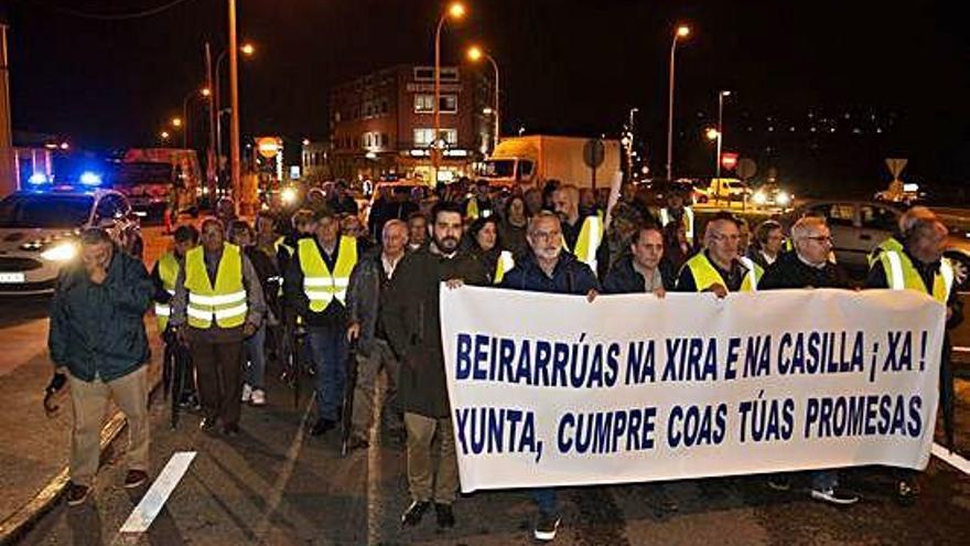 Protesta para exigir las aceras de A Xira que se celebró el pasado año.