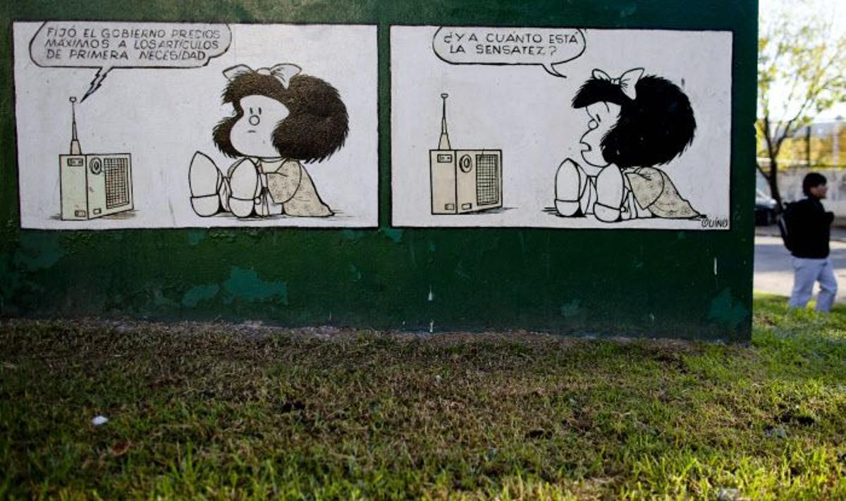 Una viñeta de Mafalda en las calles de Buenos Aires (Argetina)