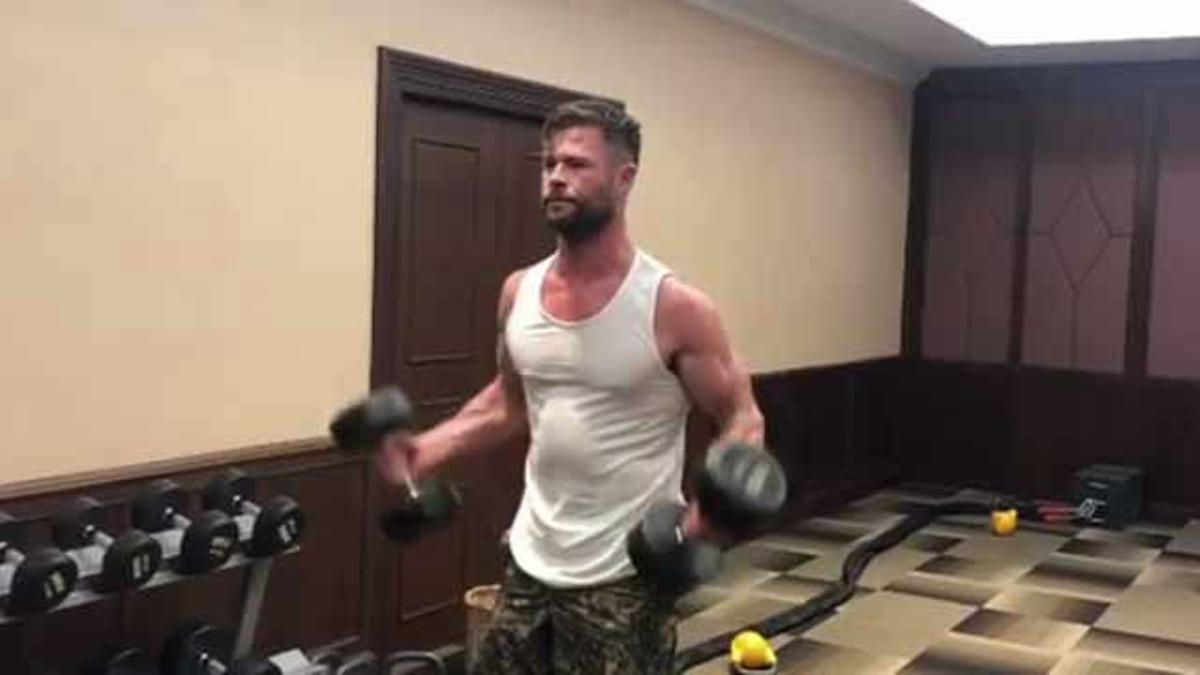El entrenamiento de Chris Hemsworth en el gimnasio