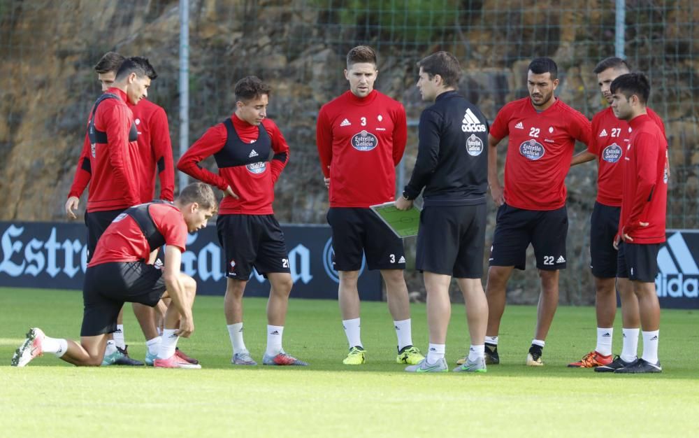 La plantilla del Celta encara una larga semana de trabajo para preparar el encuentro ante Las Palmas.