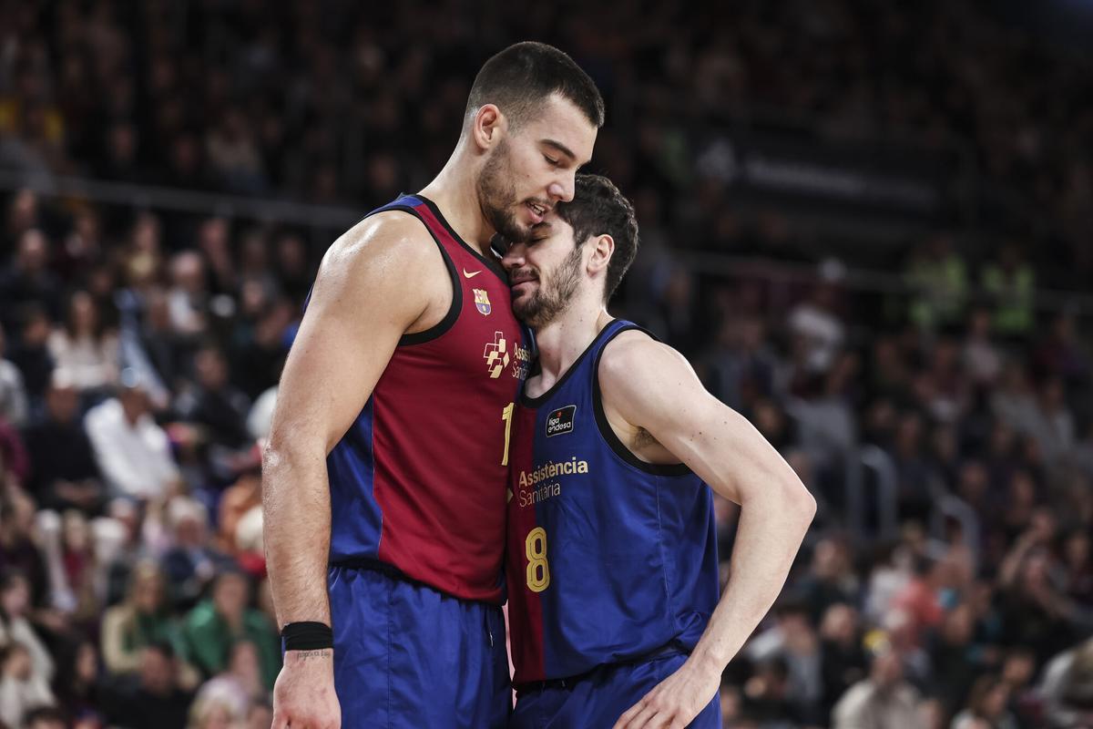 Willy Hernangómez y Darío Brizuela, en el duelo ante el Joventut.