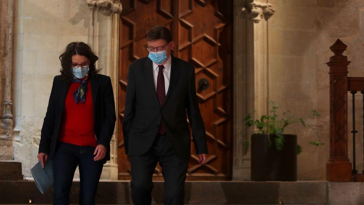 Mónica Oltra y Ximo Puig en el Palau de la Generalitat, en una imagen de archivo.