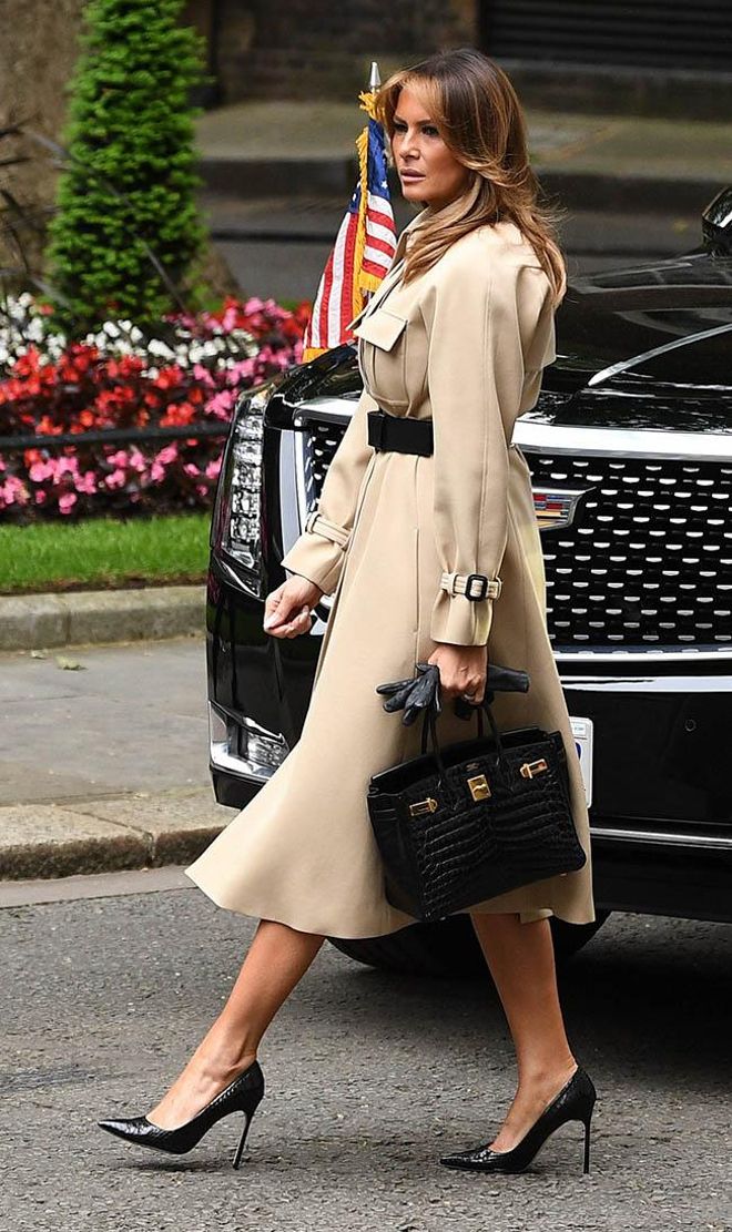 Melania Trump a su llegada a Downing Street