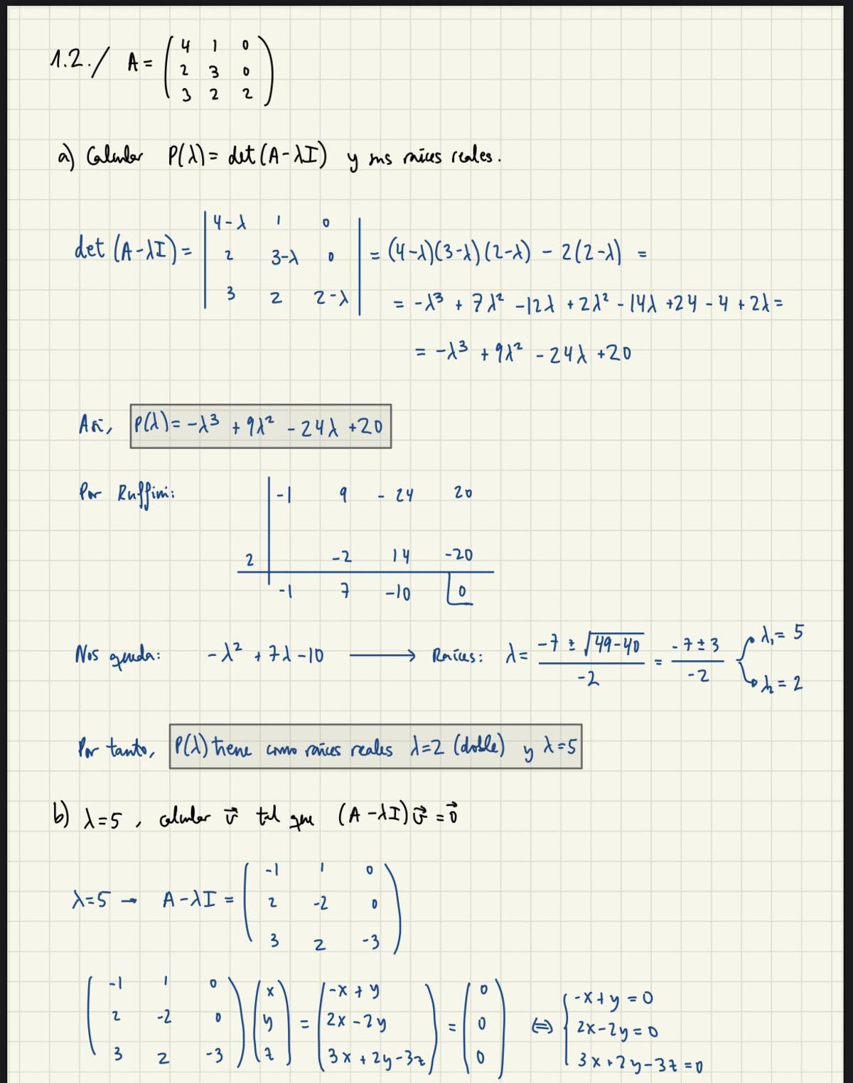 Ejercicio resuelto de la PAU de Matemáticas II en Madrid