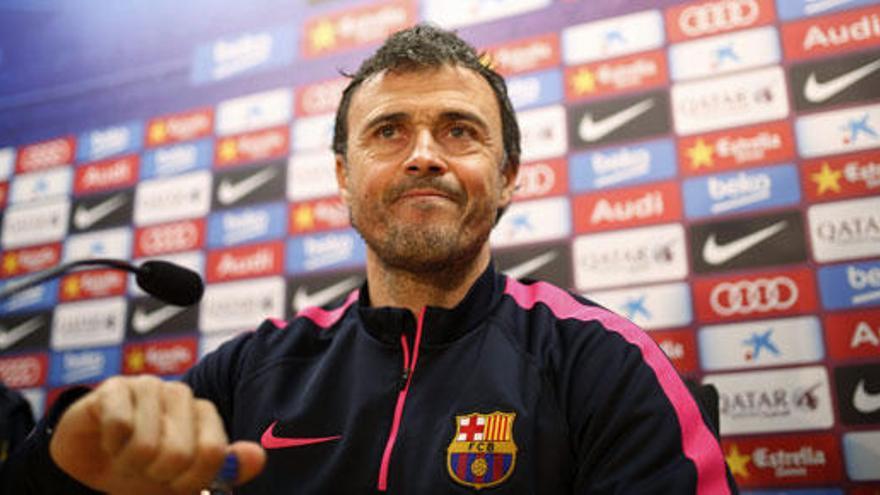 Luis Enrique en la rueda de prensa.