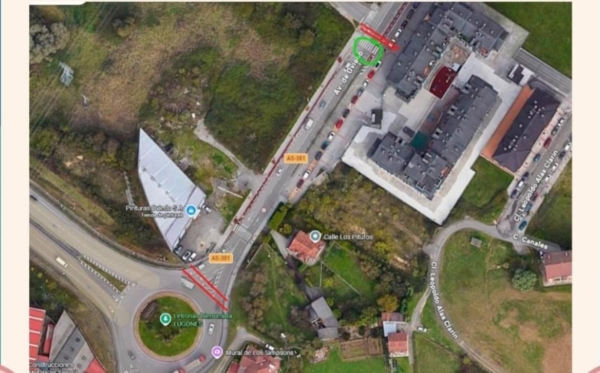 Zona afectada por el corte.