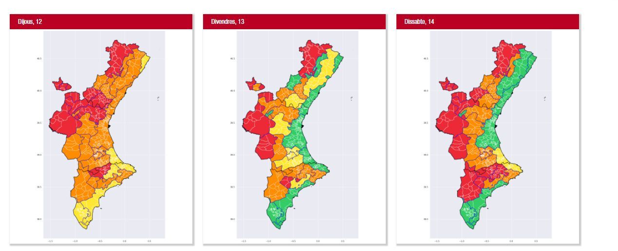 Municipios en calor extremo