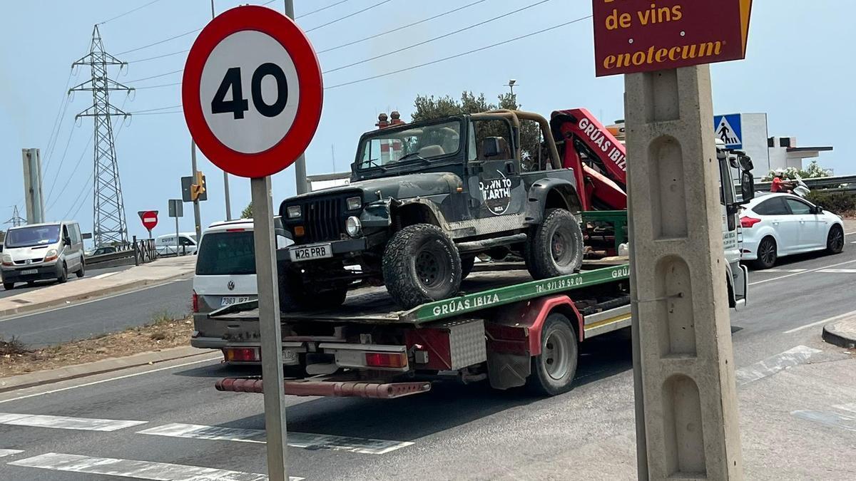 El todoterreno que atropelló al ciclista