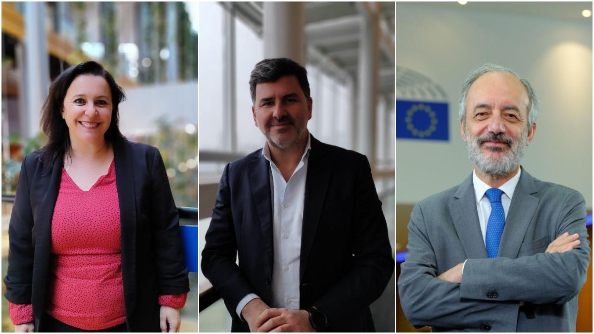 Los eurodiputados gallegos Ana Miranda, Nicolás Casares y Francisco Millán Mon.