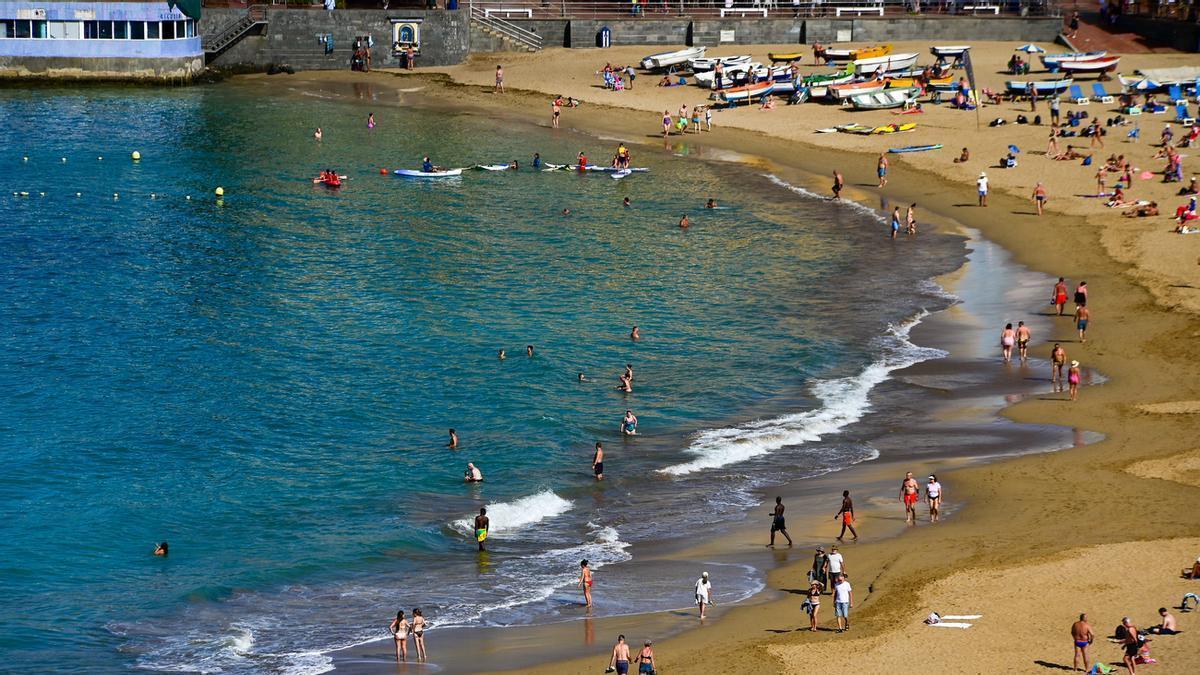 Vista de la playa de Las Canteras, en Las Palmas de Gran Canaria