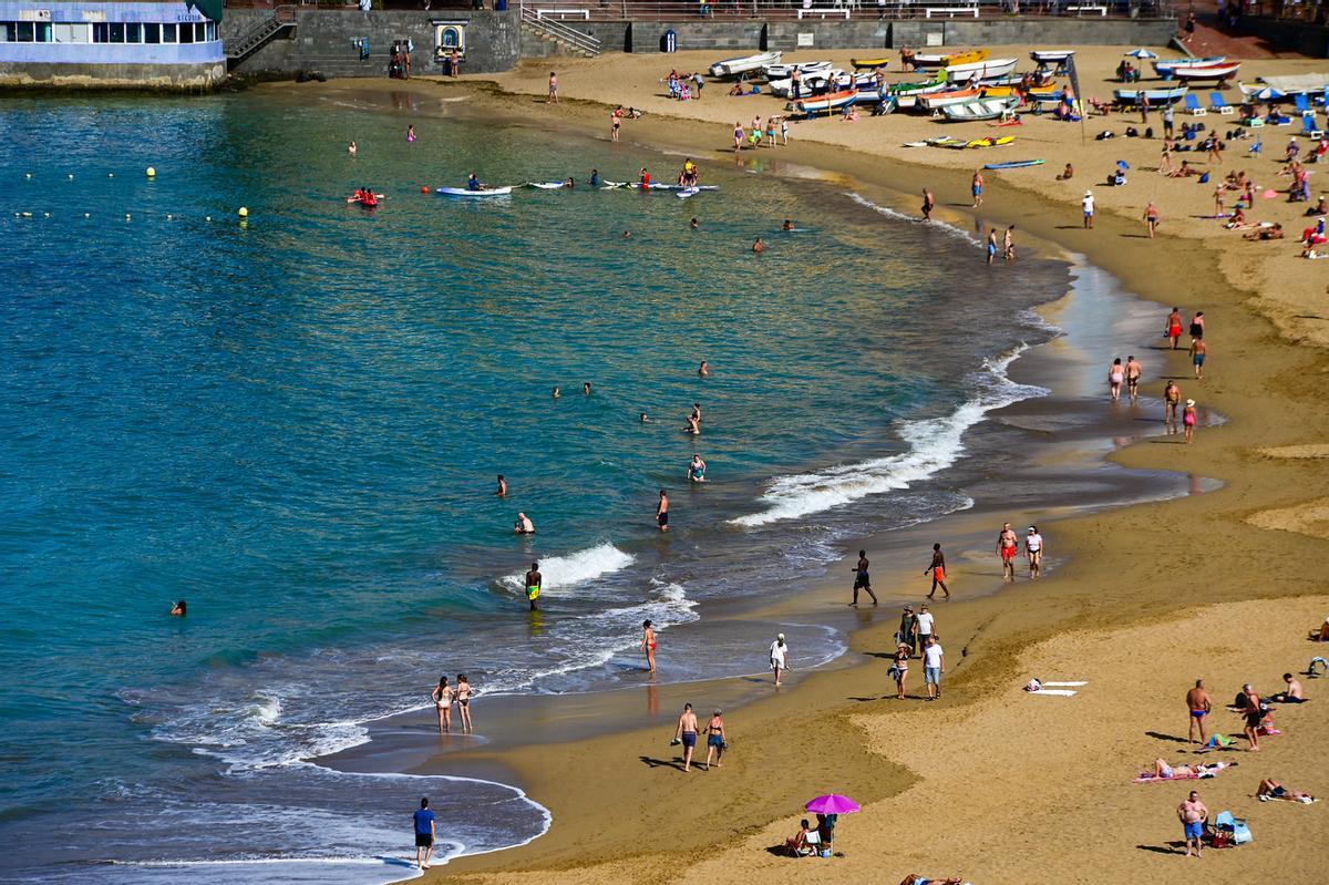 Vista de la playa de Las Canteras, en Las Palmas de Gran Canaria