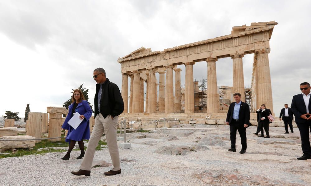 Barack Obama visita el Partenón