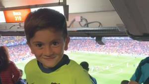 Thiago Messi, en el Camp Nou