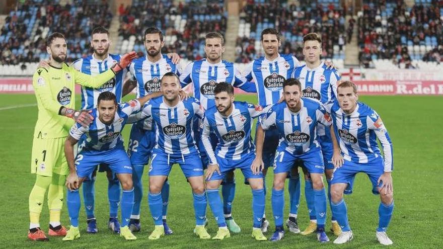 La alineación blanquiazul del lunes en el estadio de los Juegos Mediterráneos de Almería.