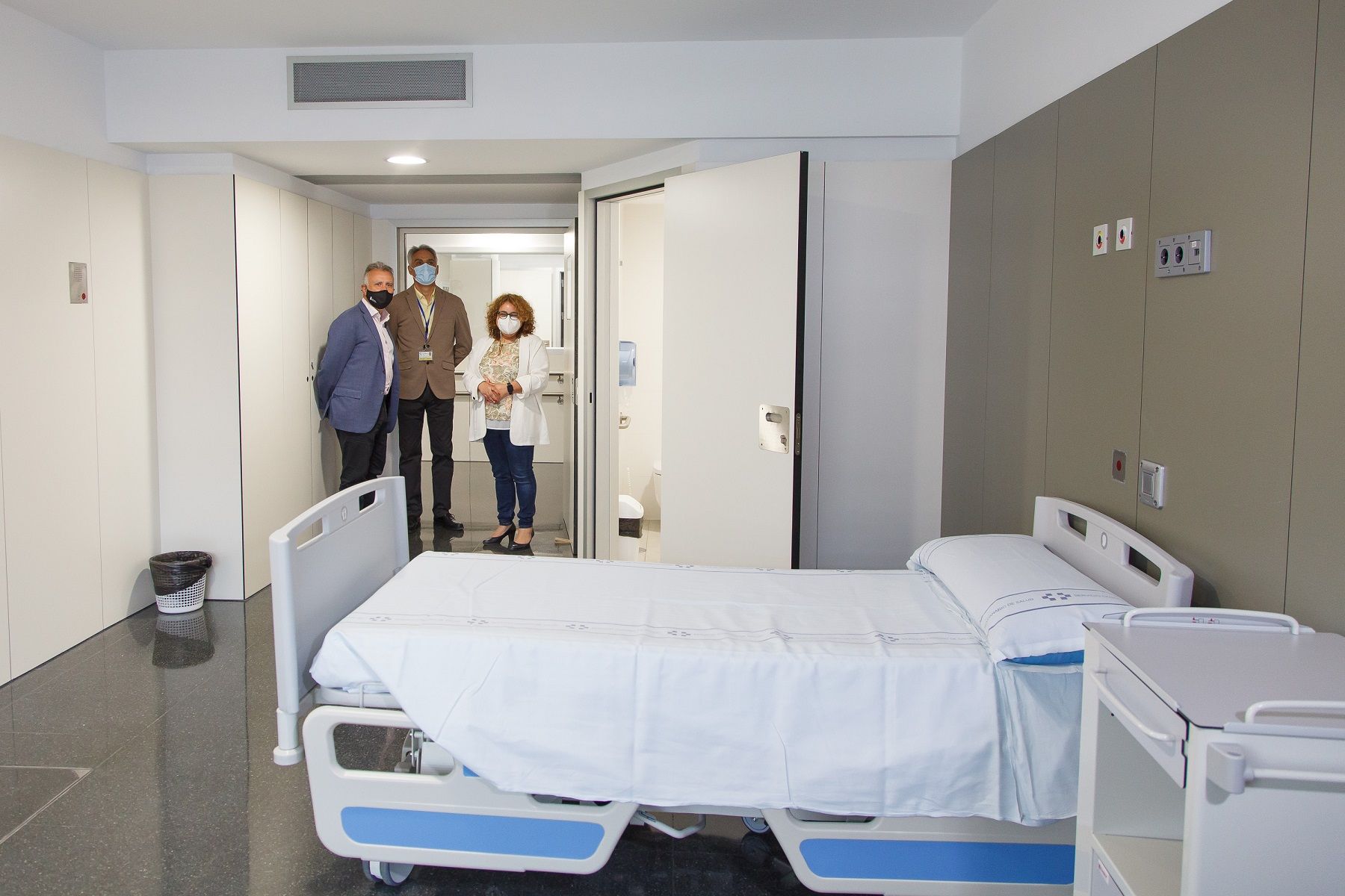 Una de las habitaciones de hospitalización del Hospital General de Fuerteventura.