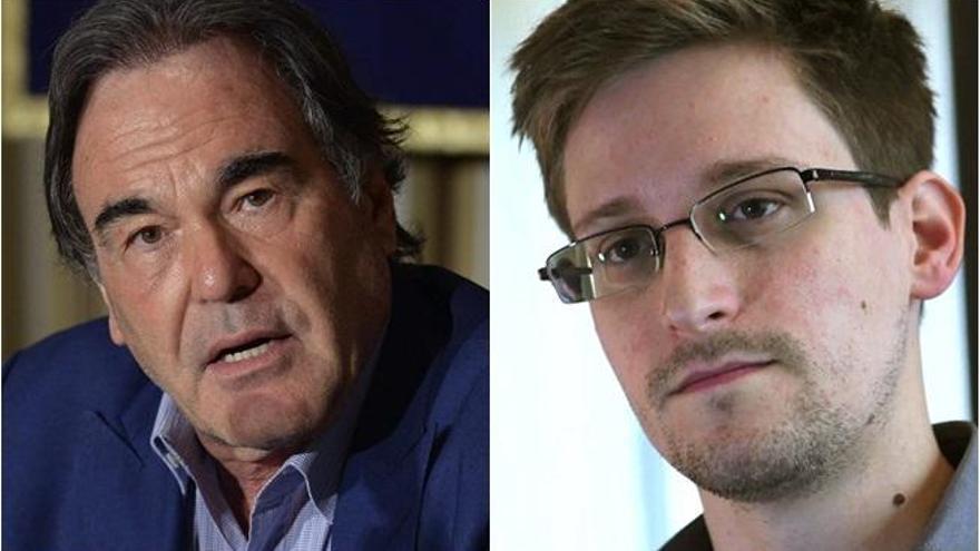 Oliver Stone y Edward Snowden.