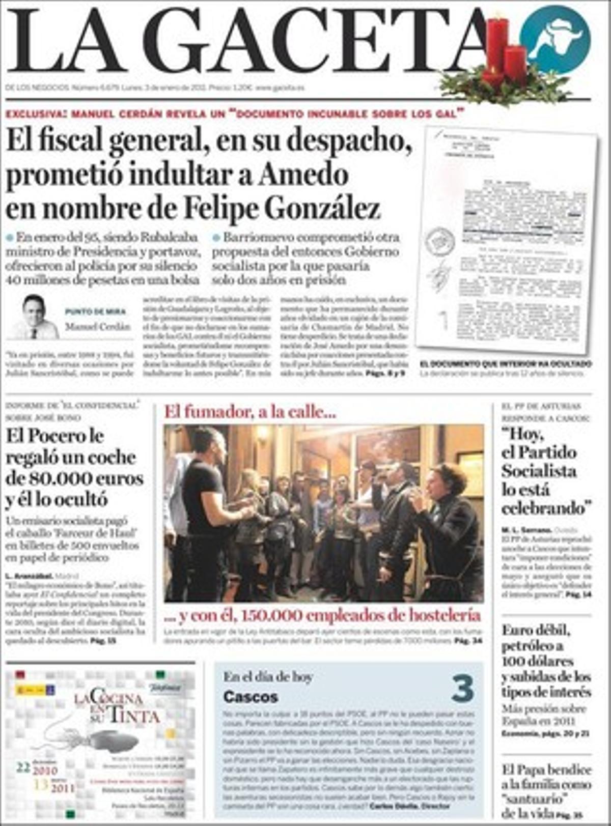 ’La Gaceta’ també dóna canxa a dins a una declaració d’Esteban González Pons: Seria un drama que Wikileaks accedís a Sitel; i també que el president permanent de la UE, Herman Van Rompuy, fa invisibles les costoses presidències rotatòries semestrals dels diferents socis.