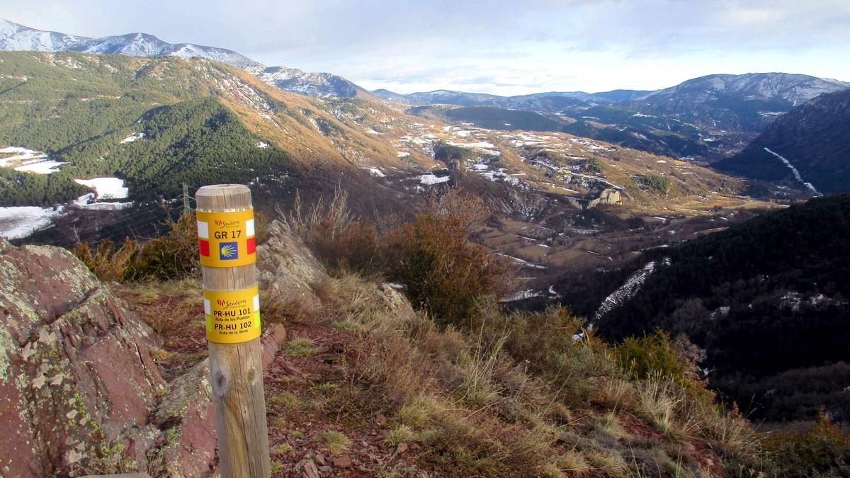 Una senda del Camino de Santiago que cruza la comarca ribagorzana.