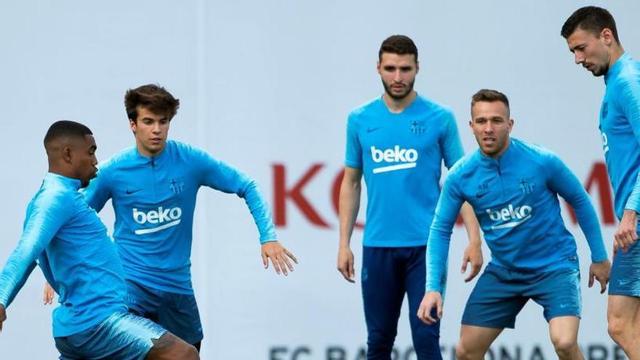 Imatge d'un entrenament del Barça.