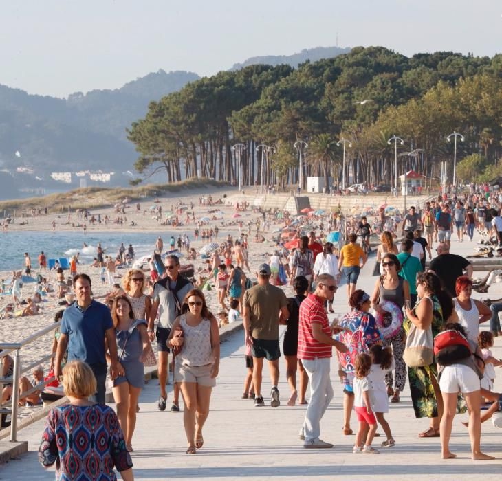 Final del verano a 30 grados en las Rías Baixas