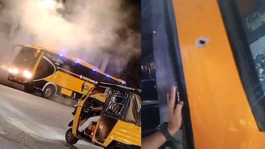 Un autobús con 34 gallegos tiroteado cuando circulaba por Guayaquil
