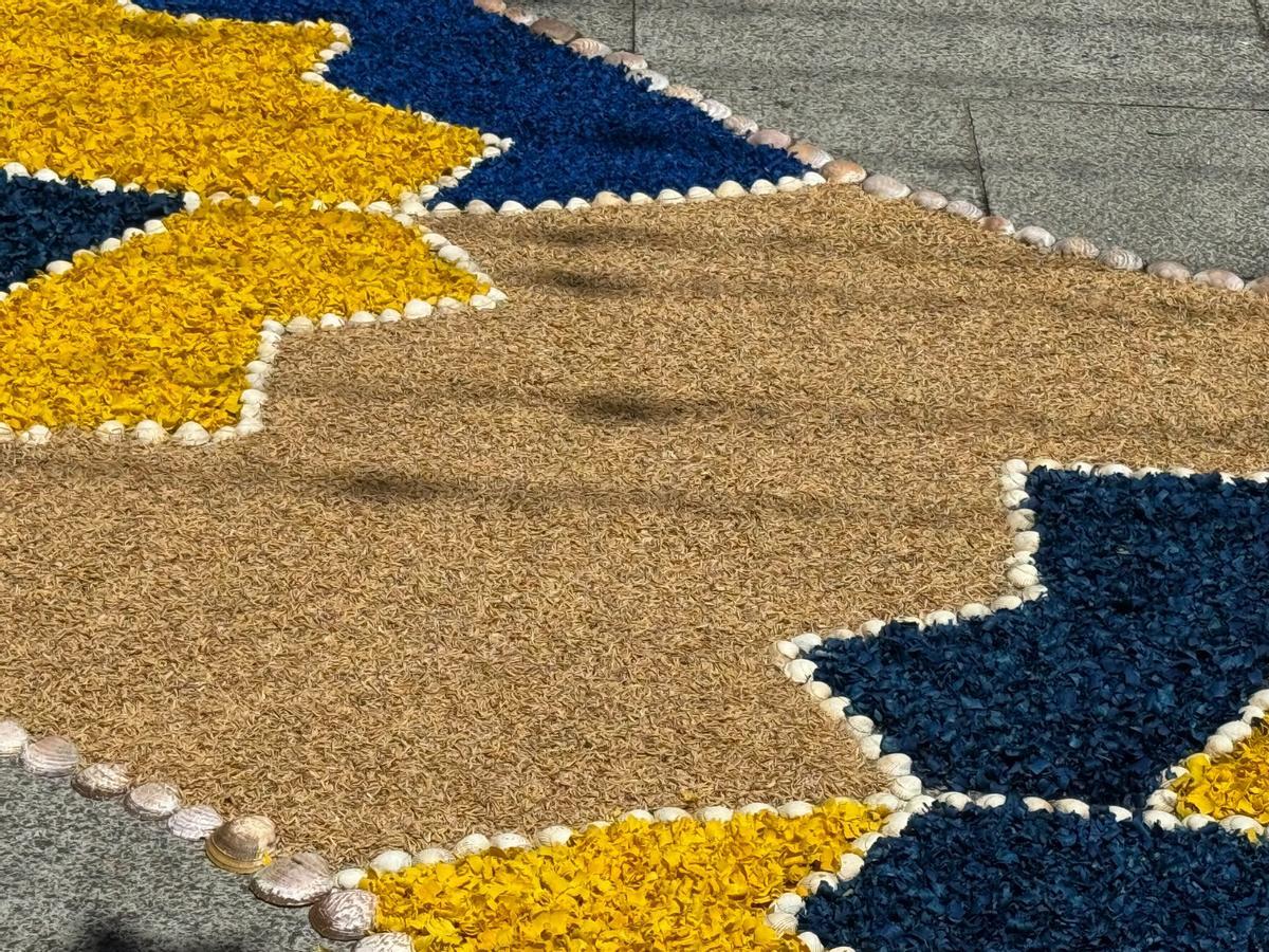Los alfombristas de Cunchas e Flores, de Bueu, el Corpus San Paio 2026 en A Estrada