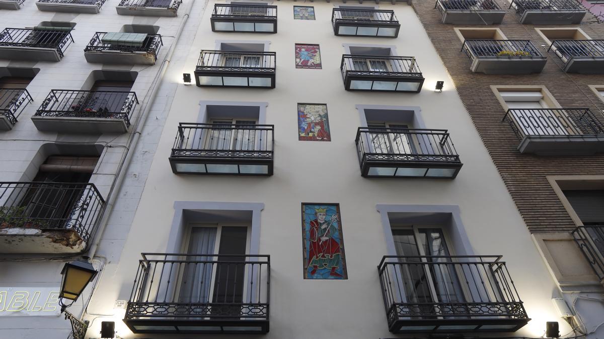 Fachada trasera del nuevo Hotel San Valero, en la parte que da a la calle Prudencio.