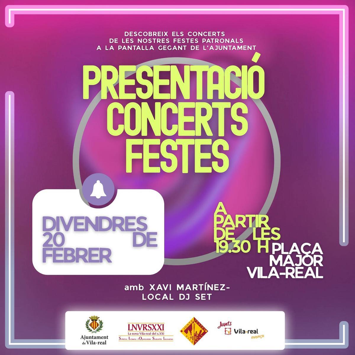 La presentación de los conciertos de fiestas tendrá lugar este viernes por la tarde.