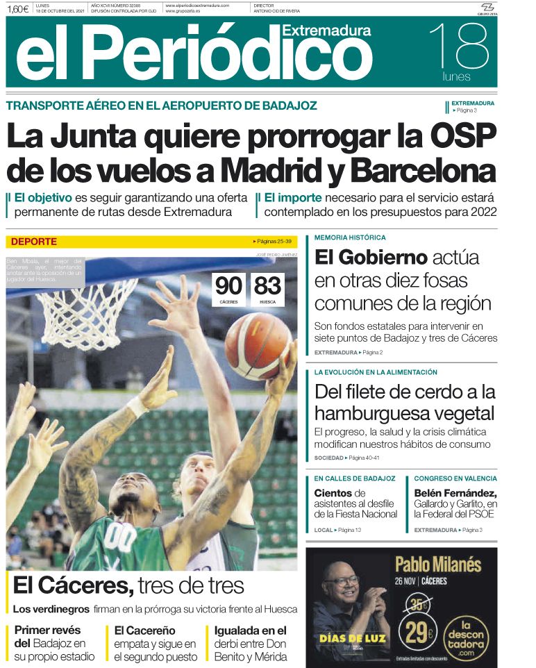 Consulta la portada correspondiente al día 18 de octubre del 2021