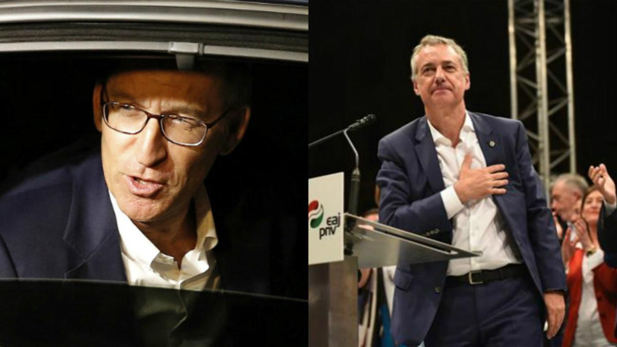 Los aspirantes a la reelección, Alberto Núñez Feijóo en Galicia e Iñiigo Urkullu en Euskadi, flamentes vencedores del 25-S