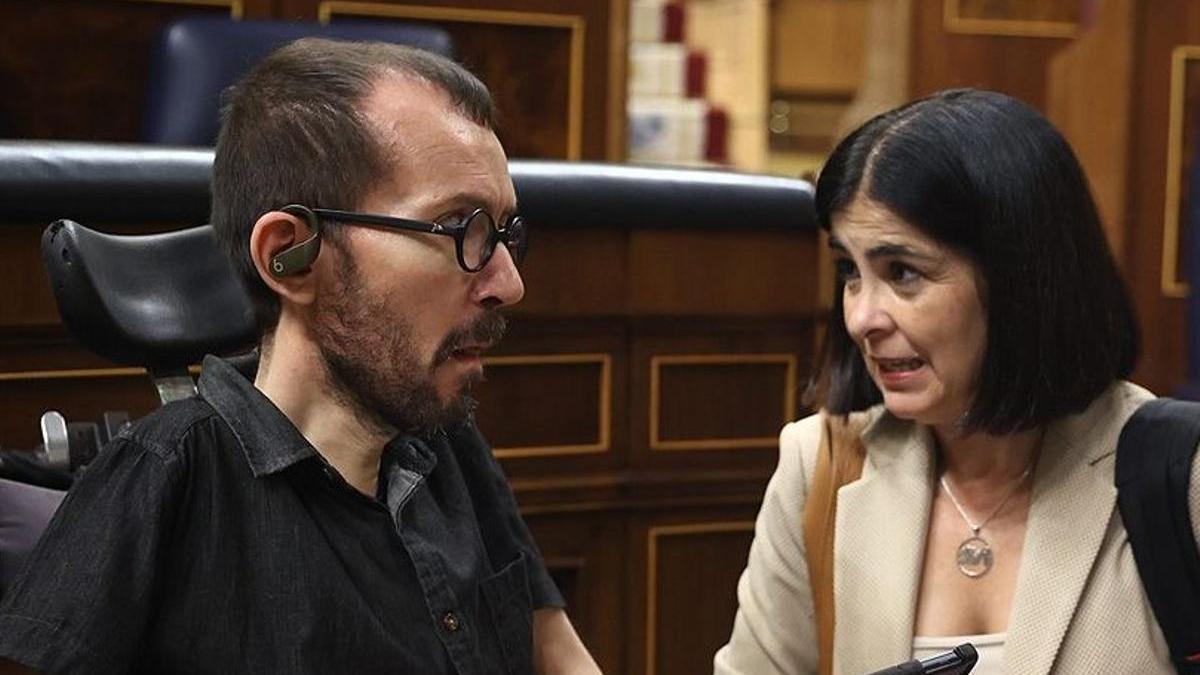 Pablo Echenique junto a Carolina Darias, en el Congreso.