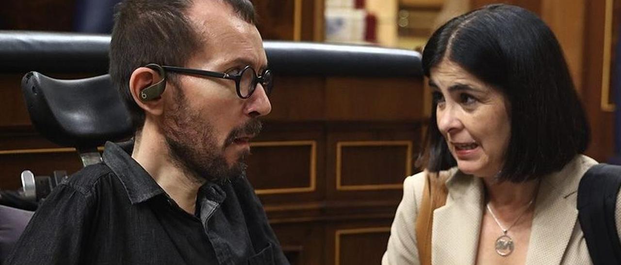 Pablo Echenique junto a Carolina Darias, en el Congreso.