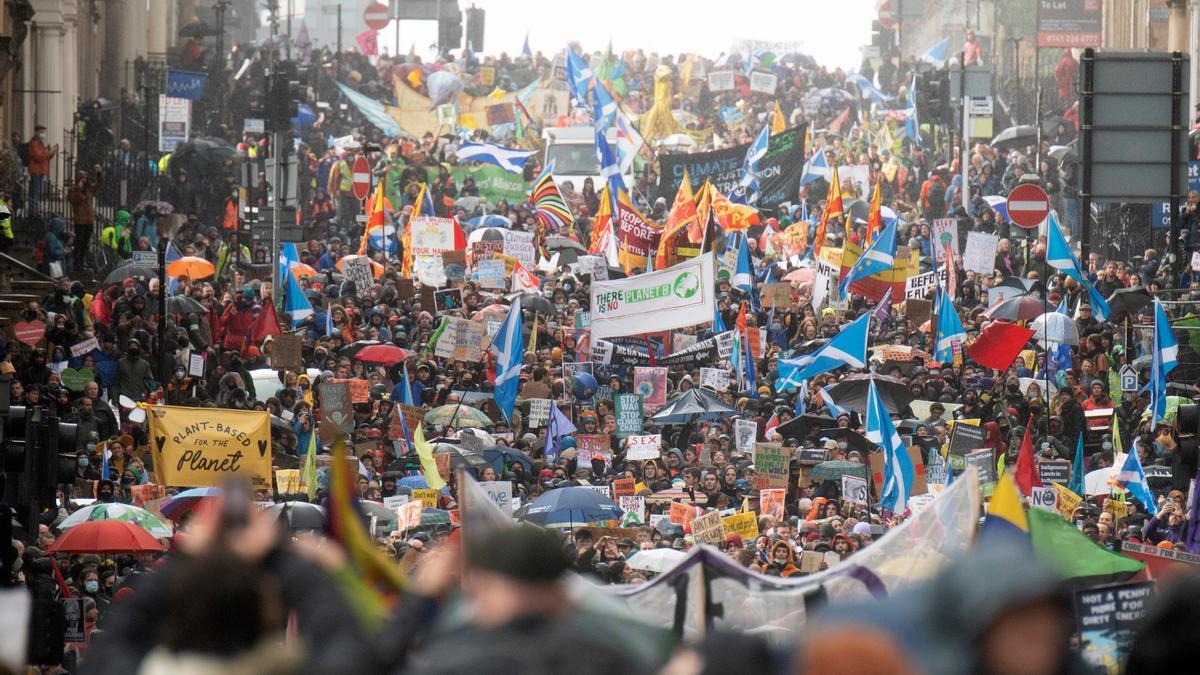 Una protesta climàtica a Glasgow, el 6 de novembre del 2021