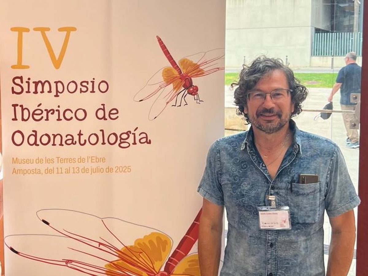 Adolfo Cordero, hace escasas semanas, en un congreso de Odonatología.