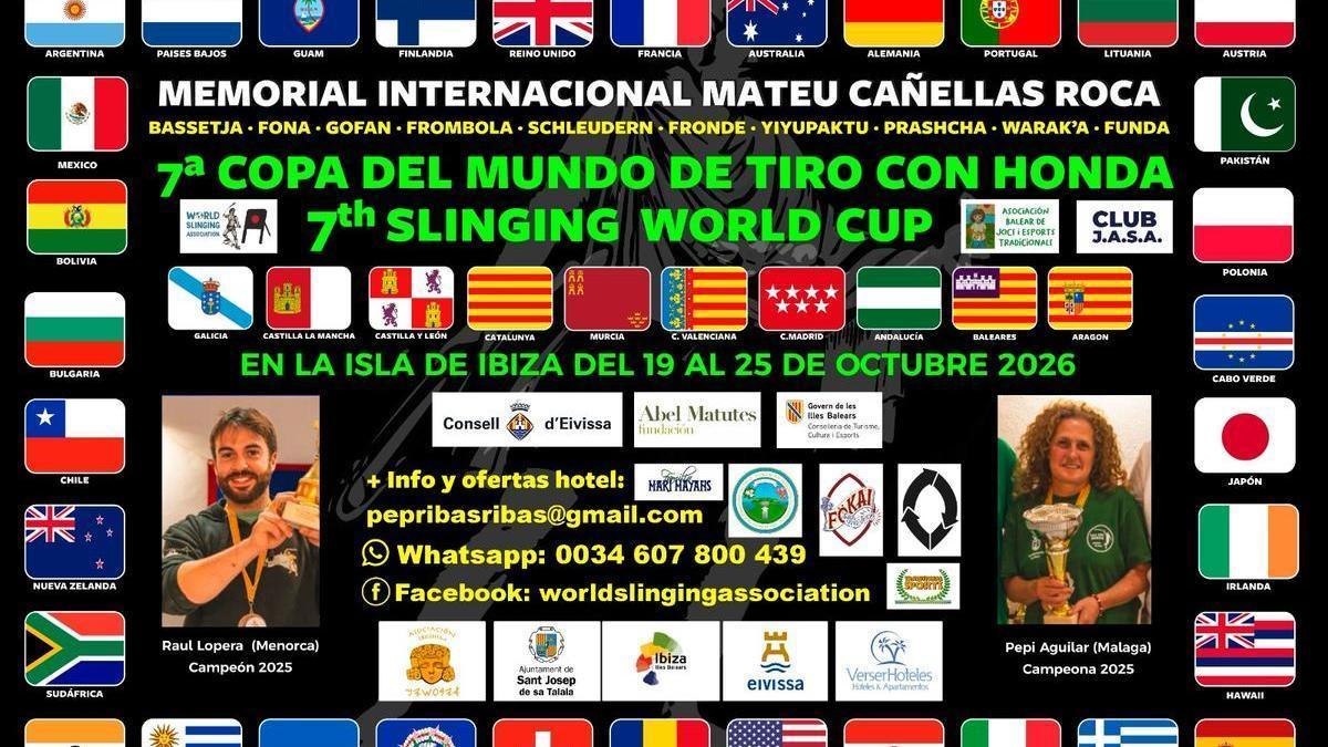 Cartel de la Copa del Mundo de tiro con honda