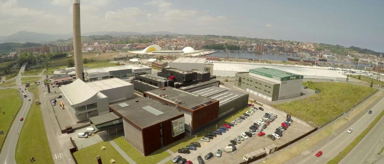 Vista aérea de la “Manzana del Acero”, en el Parque Empresarial Principado de Asturias (PEPA). | LNE