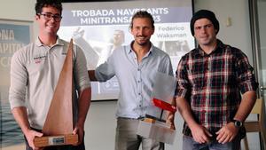 La Fundació Barcelona Capital Nàutica (FBCN) y Federació Catalana de Vela,  reciben a los 3 ganadores de la regata Mini Transat; Fede Waksman, Carlos Manera y Marc Claramunt
