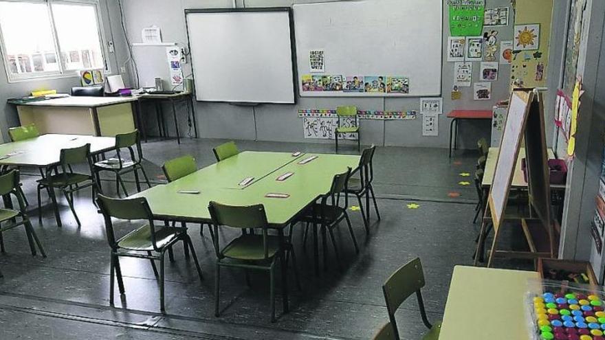 Interior de una clase en un colegio de Canarias