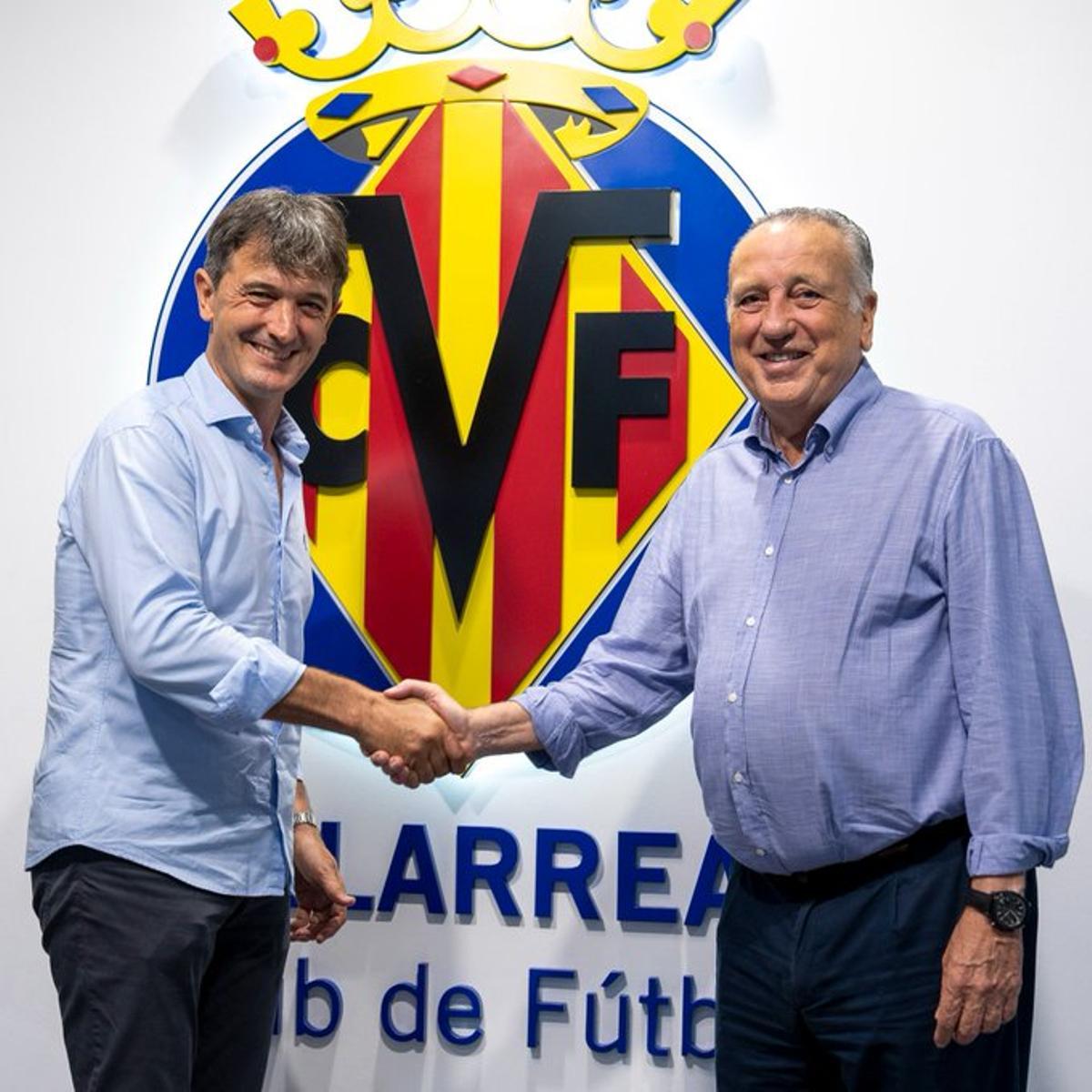 Pacheta junto al presidente del Villarreal, Fernando Roig