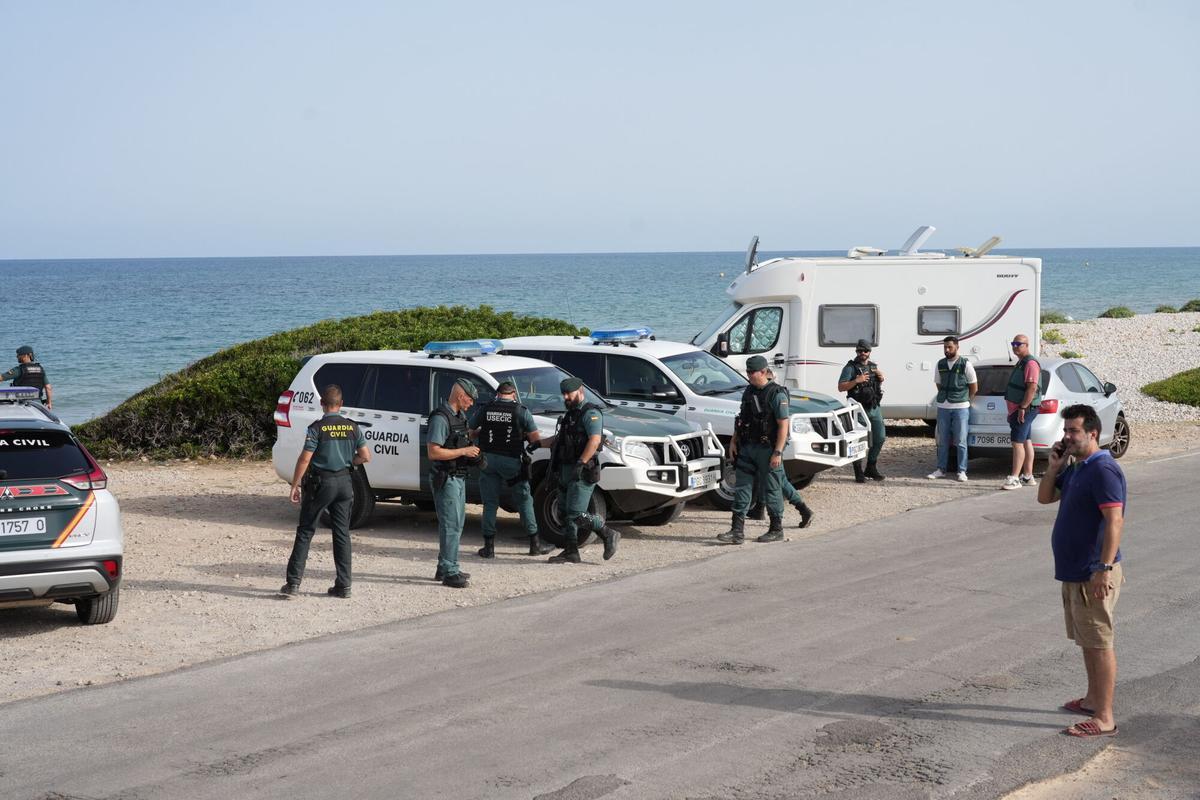 Caravana en la que fue asesinada la mujer.