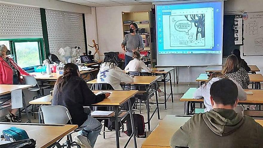 Taller con el ilustrador Santy Gutiérrez en el IES Afonso X.   | // L.O.