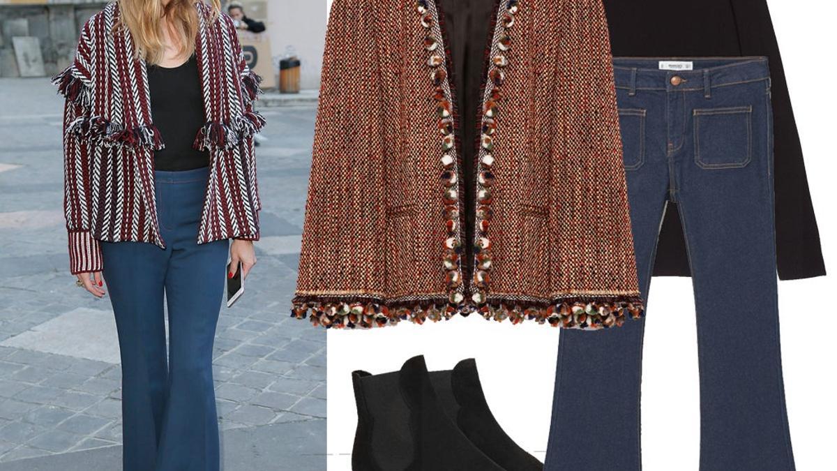 El look de Olivia Palermo o cómo llevar jeans de campana