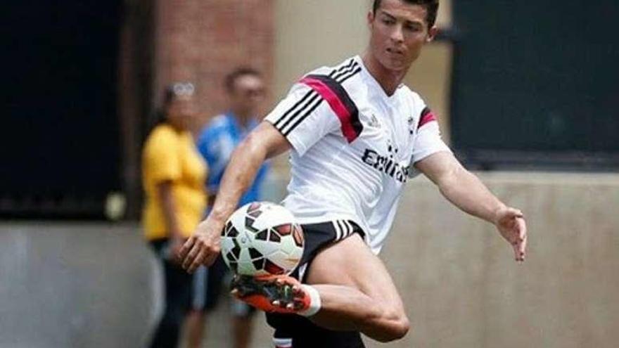 Cristiano Ronaldo, durante un entrenamiento.