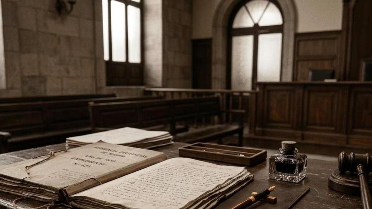 Recreación de un juicio a finales del siglo XIX como el que concluyó en la absolución de José Albalat en Castellón.